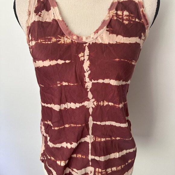 Young Fabulous & Broke Tie Dye Sleeveless Shirt Red Peach Womens XS NWT - Picture 7 of 7